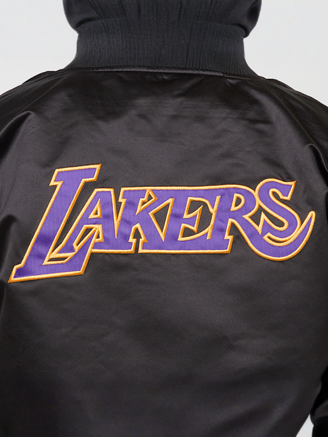 Mitchell & Ness, NBA Lightweight Satin Bomber Los Angeles Lakers, black, Image 5 of 7