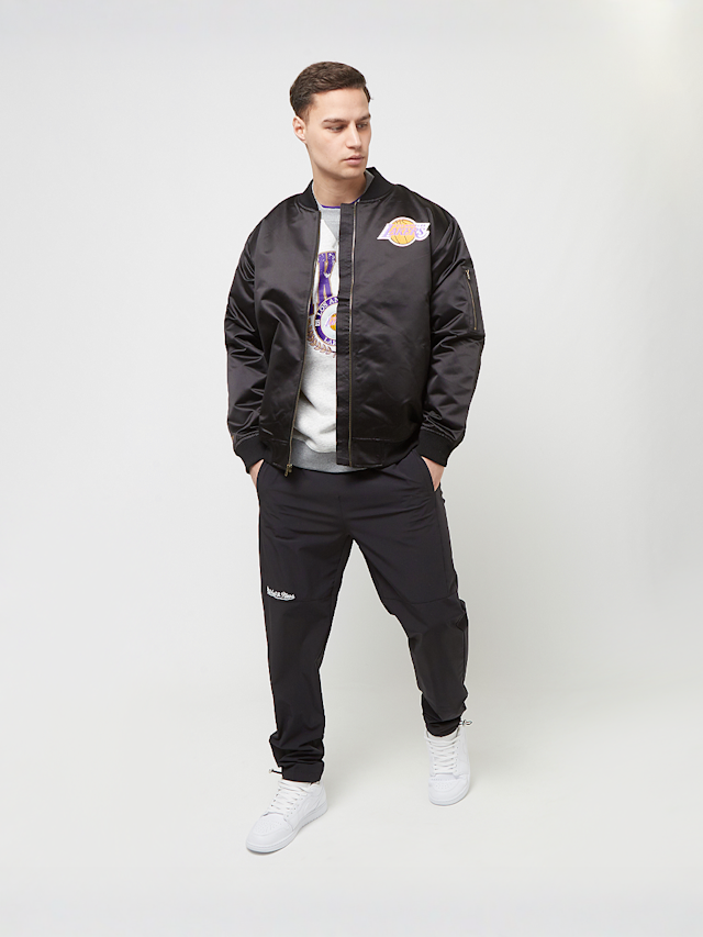 Mitchell & Ness, NBA Lightweight Satin Bomber Los Angeles Lakers, black, Image 7 of 7