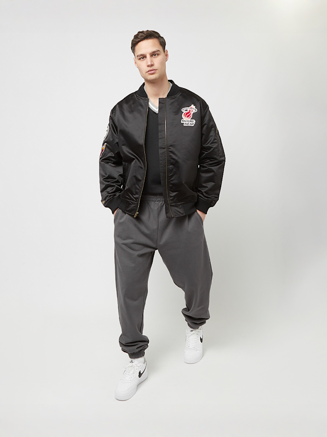 Mitchell & Ness, NBA Lightweight Satin Bomber Miami Heat, zwart, Afbeelding 7 van 7