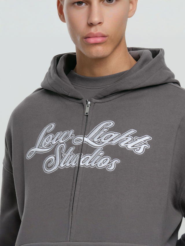 Low Lights Studios, Shutter Zip Hoodie, grey, Image 3 of 4