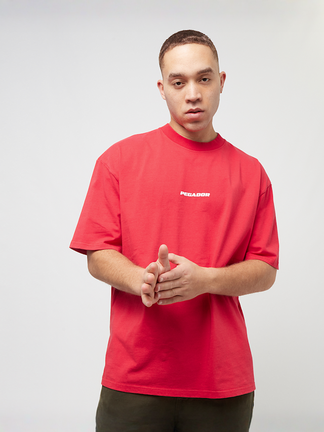 Pegador, Colne Logo Oversized Tee, red, Image 2 of 5