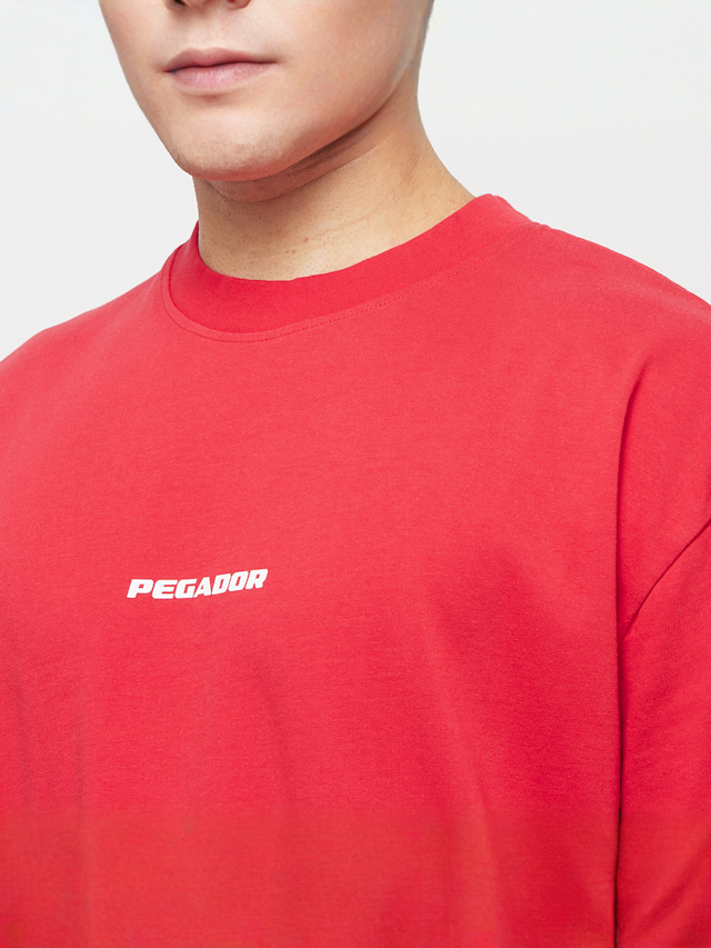 Pegador, Colne Logo Oversized Tee, red, Image 3 of 5