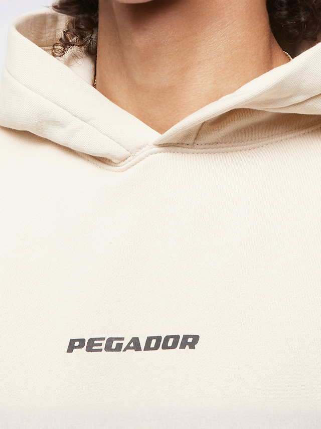 Pegador, Colne Logo Oversized Hoodie, beige, Image 3 of 5