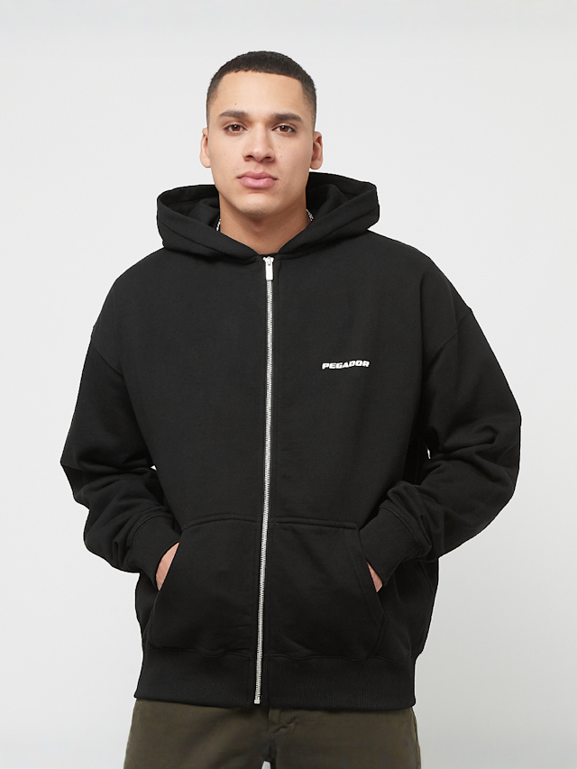 Pegador, Colne Logo Oversized Sweat Jacket, black, Image 2 of 5