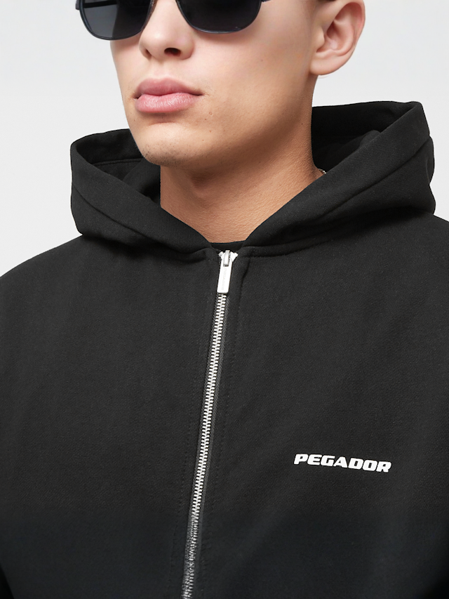 Pegador, Colne Logo Oversized Sweat Jacket, czarny, Obraz 3 z 5