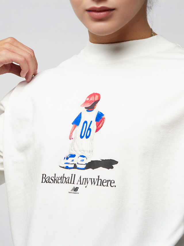 New Balance, Hoops Graphic T-Shirt, wit, Afbeelding 3 van 4