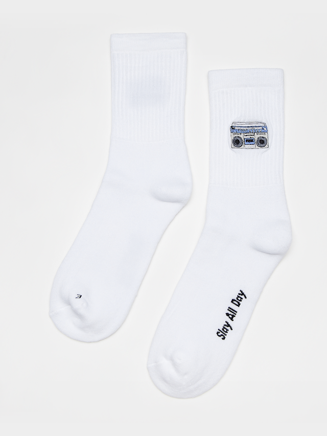 Slay All Day, Boombox Socks, wit, Afbeelding 1 van 2