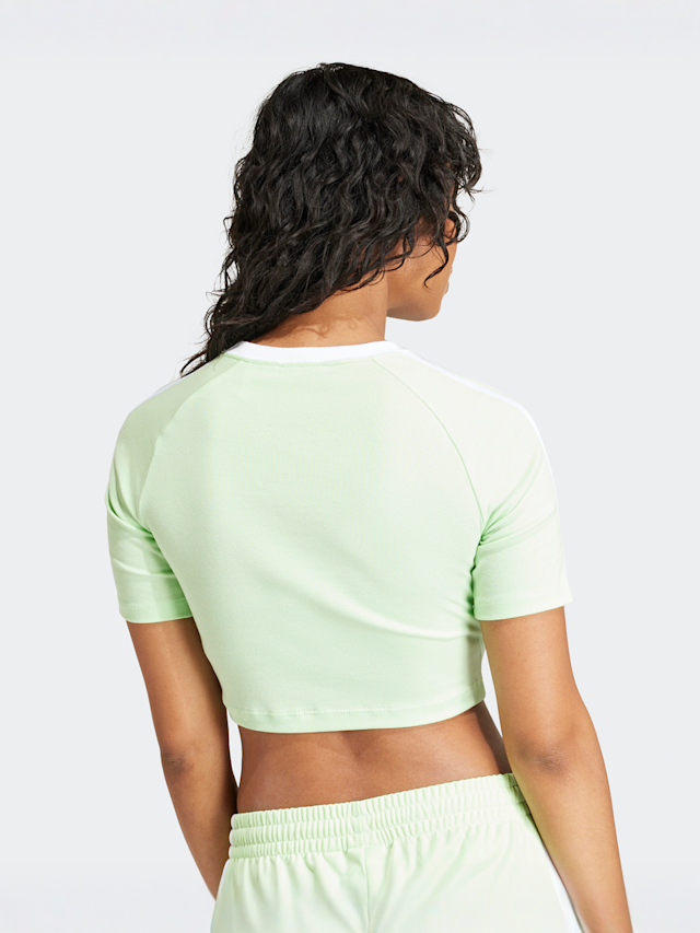 adidas Originals, adicolor 3-Stripes Crop T-Shirt, groen, Afbeelding 2 van 5