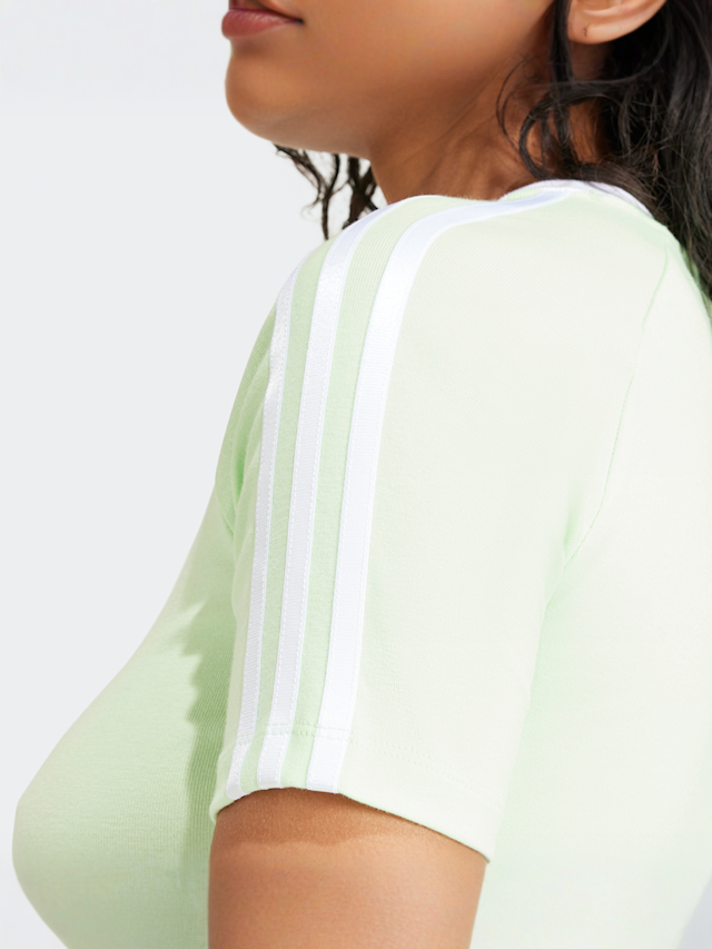 adidas Originals, adicolor 3-Stripes Crop T-Shirt, groen, Afbeelding 4 van 5