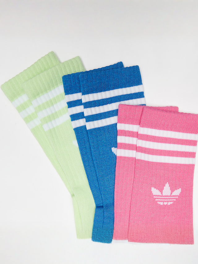 adidas Originals, adicolor 3 Stripes Crew Chausettes (3 Pack), multi-colour, Image 2 of 2