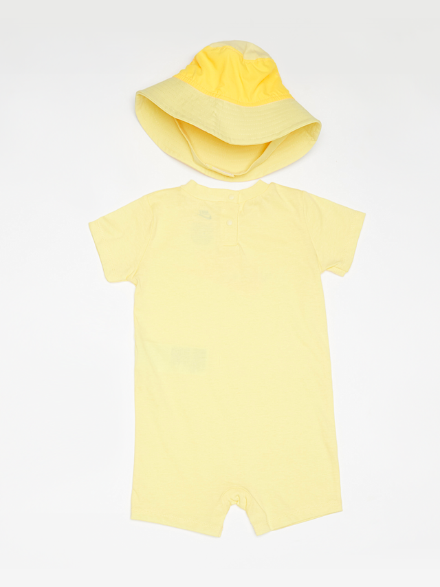 Nike, Sportswear PE Romper Bucket Hat Set (2 Piece), żółty, Obraz 2 z 5