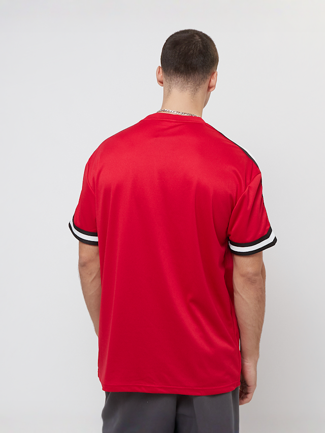 Urban Classics, Oversized Stripes Mesh Tee, czerwony, Obraz 2 z 5