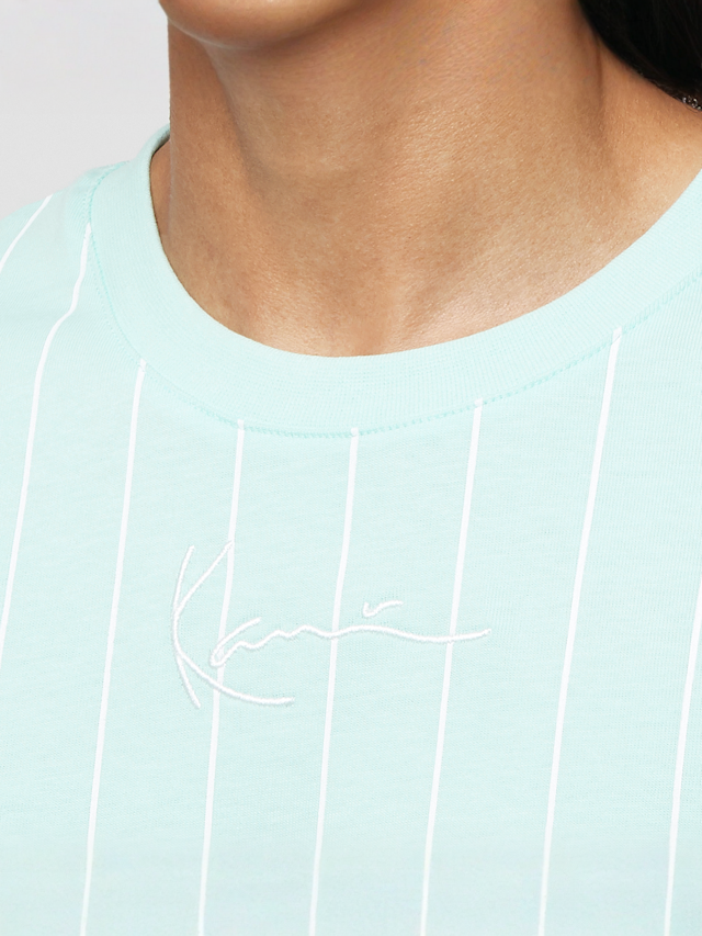 Karl Kani, Small Signature Essential Pinstripe Tee, turkoois, Afbeelding 3 van 4