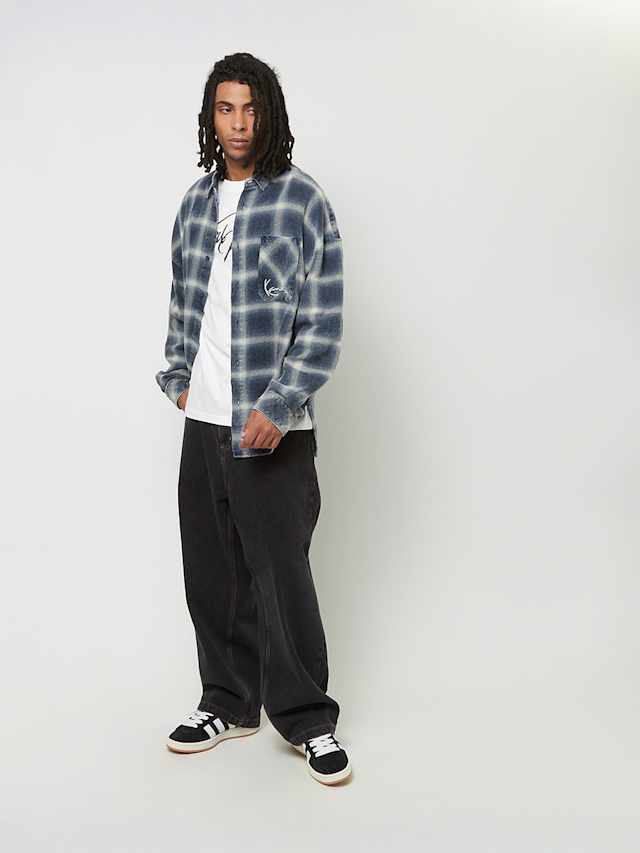 Karl Kani, Small Signature Distressed Check Overshirt, blue, Image 5 of 5