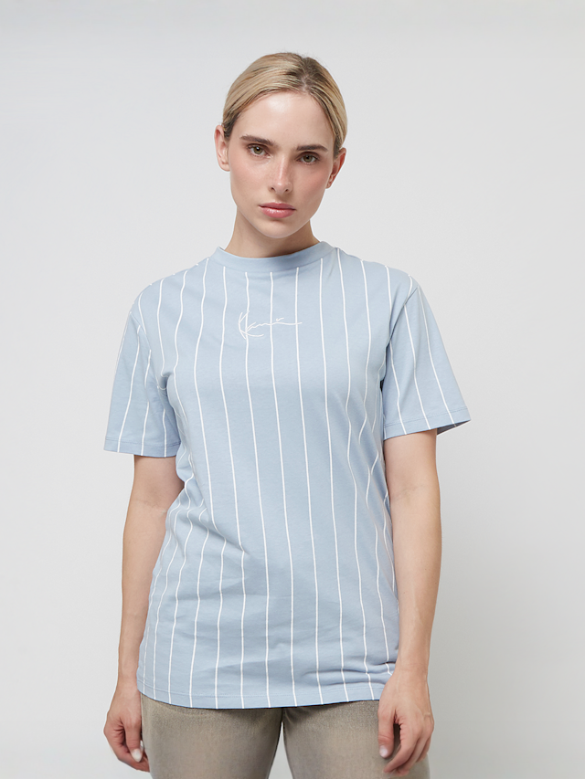 Karl Kani, Small Signature Essential Pinstripe Oversized Tee, blue, Image 1 of 4