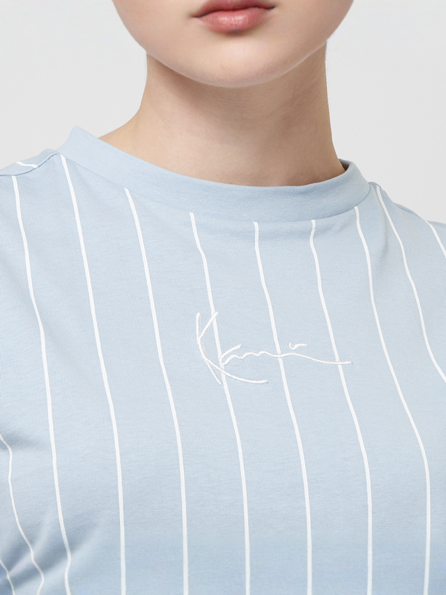 Karl Kani, Small Signature Essential Pinstripe Oversized Tee, blue, Image 3 of 4