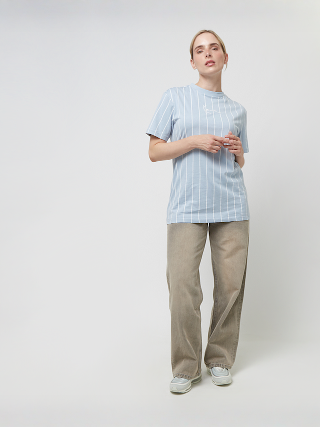 Karl Kani, Small Signature Essential Pinstripe Oversized Tee, blue, Image 4 of 4