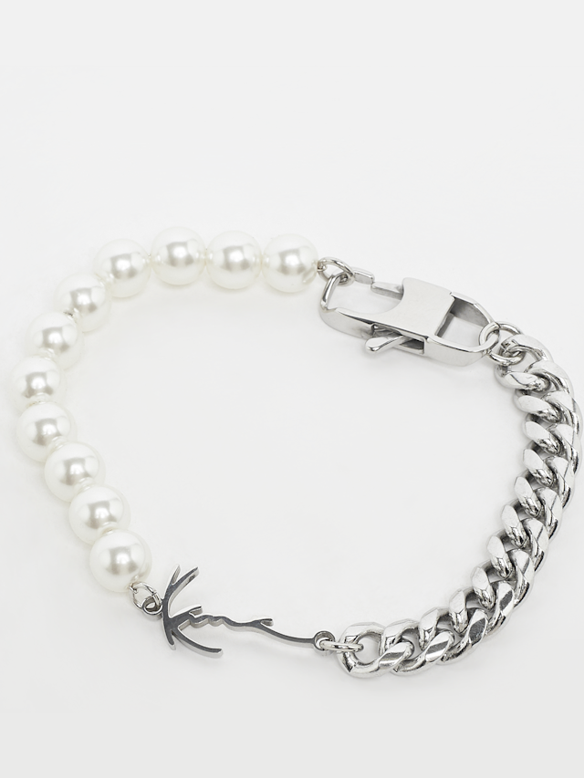 Karl Kani, Signature Pearl Bracelet, srebrny, Obraz 1 z 3