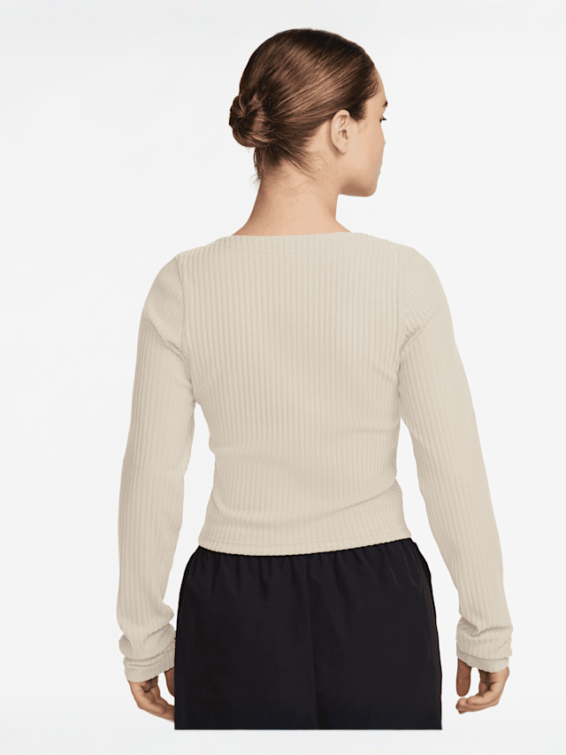 Nike, Sportswear Chill Knit Rib Full-Zip Cardigan, beige, Image 2 of 3