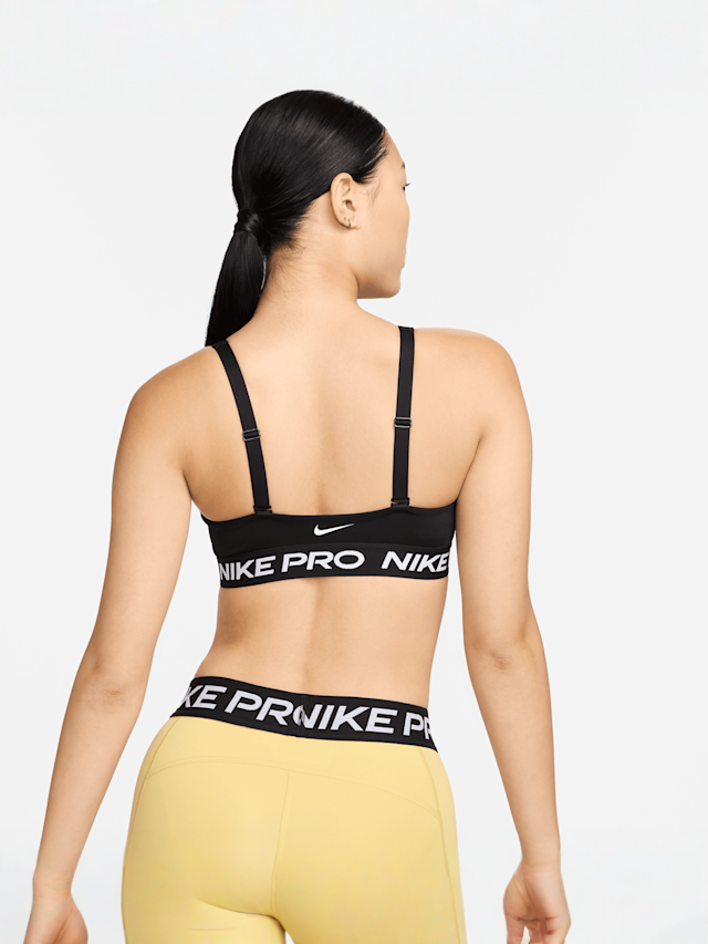 Nike, Pro Indy Plunge Medium-Support Padded Sports Bra, black, Image 2 of 8