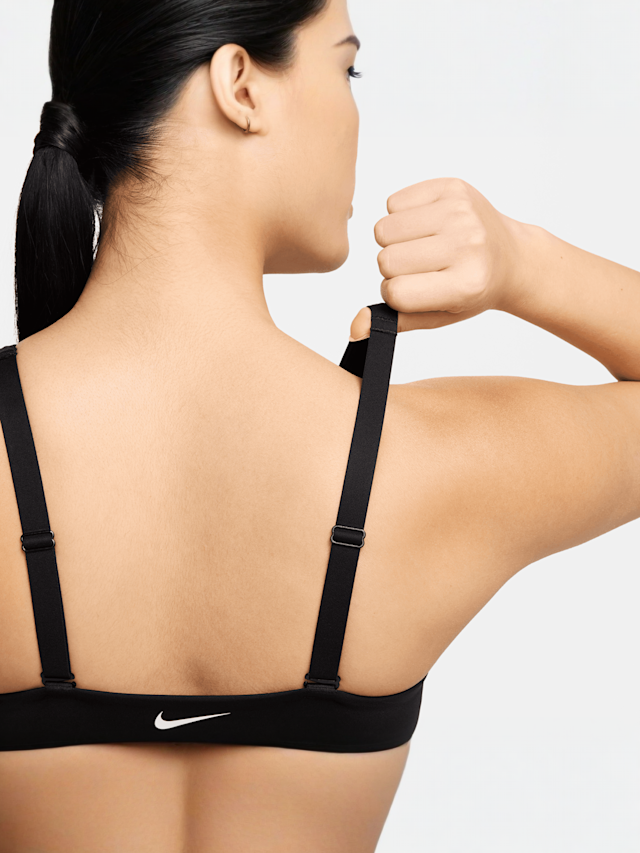 Nike, Pro Indy Plunge Medium-Support Padded Sports Bra, black, Image 4 of 8