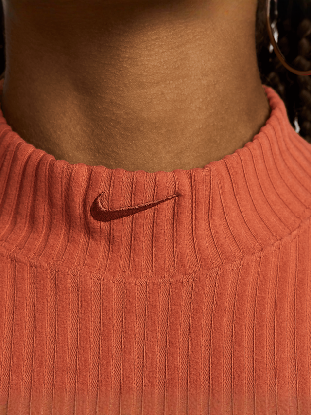Nike, Sportswear Chill Knit Rib Crop Tank, orange, Image 3 of 5