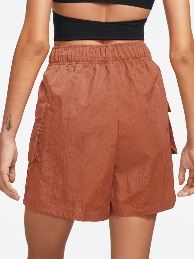 Nike, Sportswear Essential Woven High-Rise Shorts, bruin, Afbeelding 3 van 4