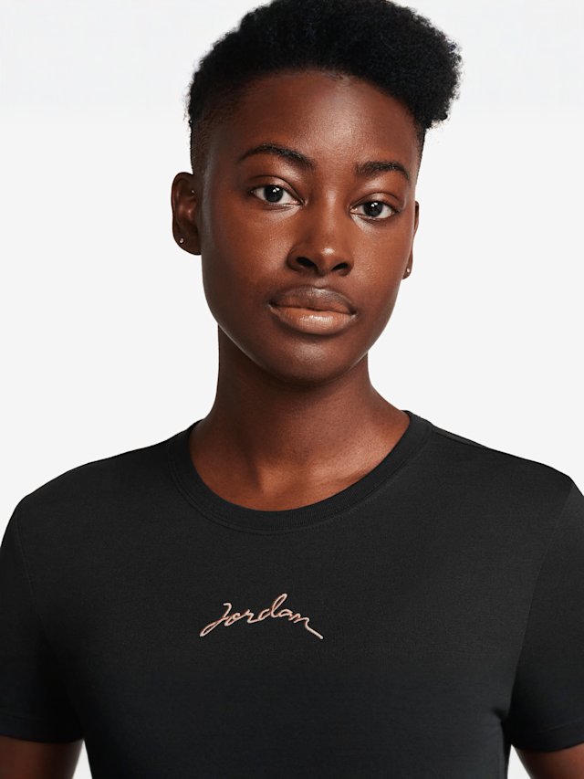 Jordan, Short Sleeve Graphics Slim Crop Tee, black, Image 3 of 3