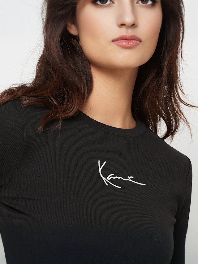 Karl Kani, Small Signature Short Rib LS, zwart, Afbeelding 3 van 4