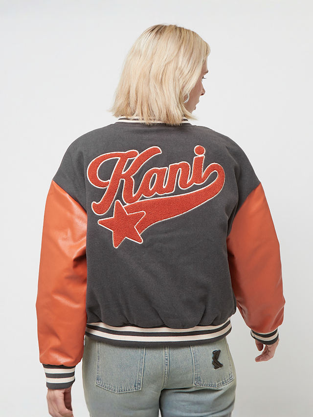 Karl Kani, Retro Patch Star Logo Oversized College Jacket, black, Image 1 of 5