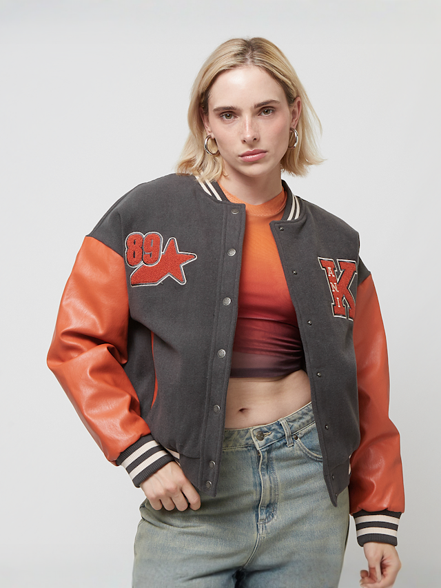 Karl Kani, Retro Patch Star Logo Oversized College Jacket, black, Image 2 of 5