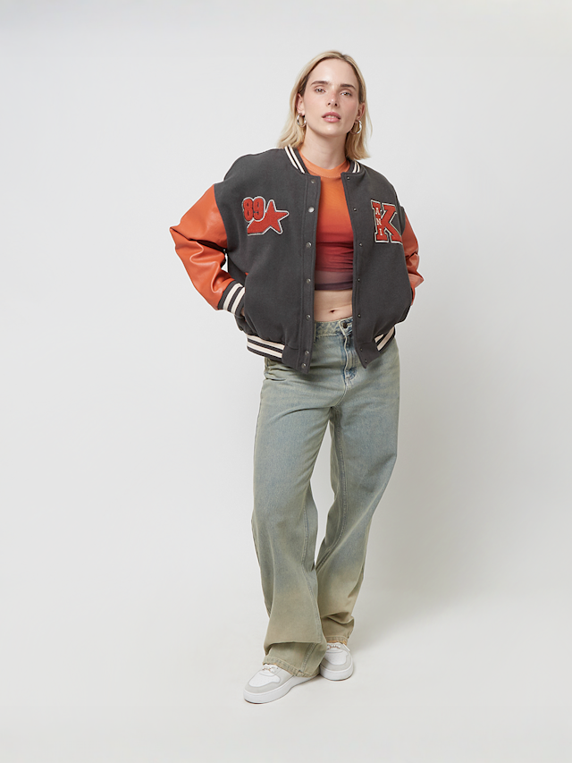 Karl Kani, Retro Patch Star Logo Oversized College Jacket, black, Image 5 of 5