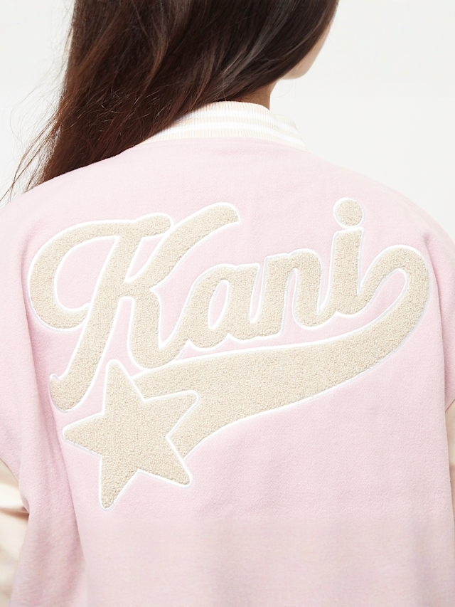 Karl Kani, Retro Patch Star Logo Oversized College Jacket, light pink, Image 4 of 5