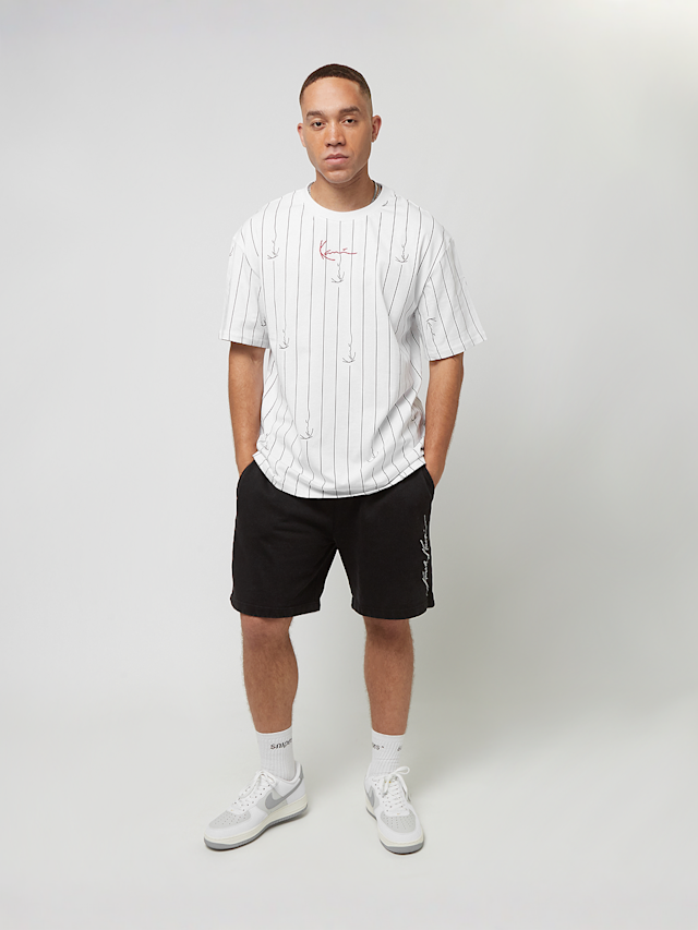 Karl Kani, Small Signature Logo Pinstripe Tee, white, Image 4 of 4