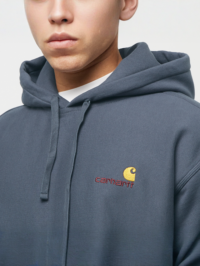 Carhartt WIP, Hooded American Script Sweatshirt  Zeus, blue, Image 3 of 4