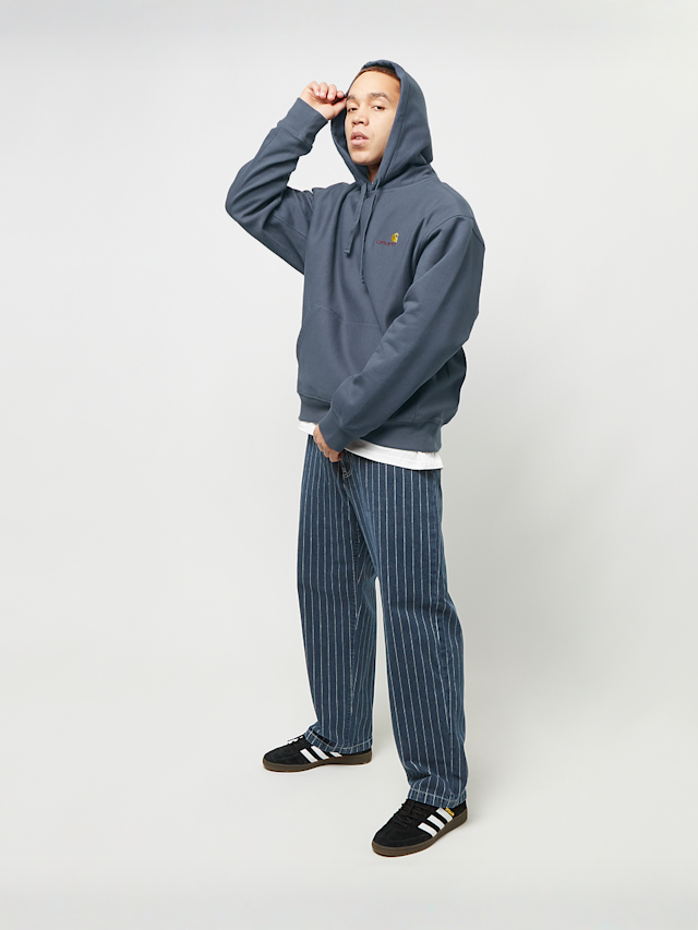 Carhartt WIP, Hooded American Script Sweatshirt  Zeus, blue, Image 4 of 4