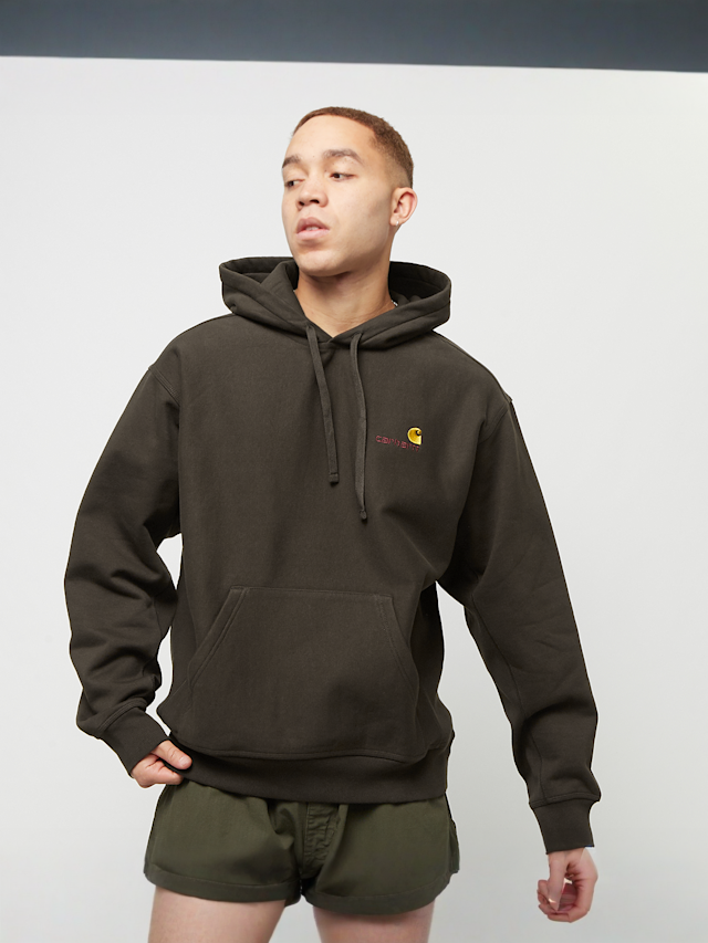 Carhartt WIP, Hooded American Script Sweatshirt, brown, Image 1 of 4