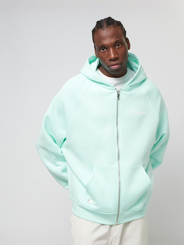 PEQUS, Chest Logo Zip-Hoodie, turquoise, Image 1 of 5