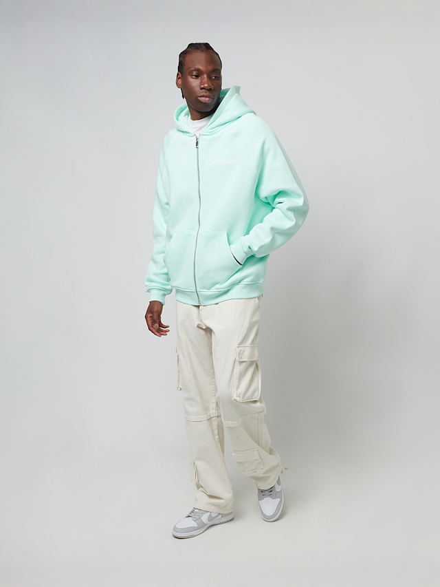 PEQUS, Chest Logo Zip-Hoodie, turquoise, Image 5 of 5