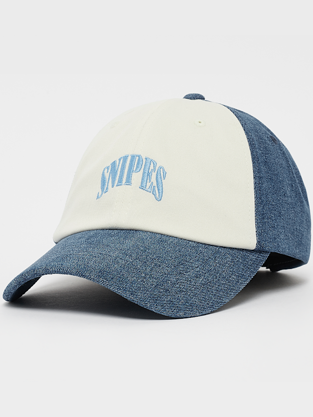 SNIPES, Serif Logo Contrast Panel Denim BBall Cap, blue, Image 1 of 4