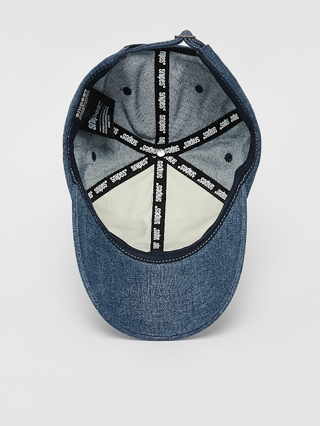 SNIPES, Serif Logo Contrast Panel Denim BBall Cap, blue, Image 3 of 4