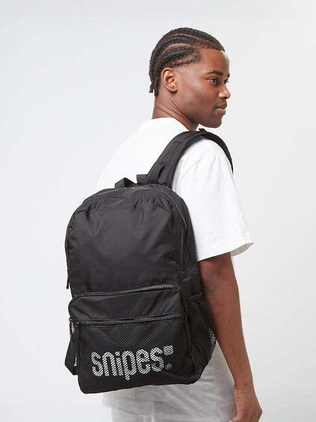 SNIPES, Medium Basic Logo Mesh Pocket Backpack, black, Image 6 of 6