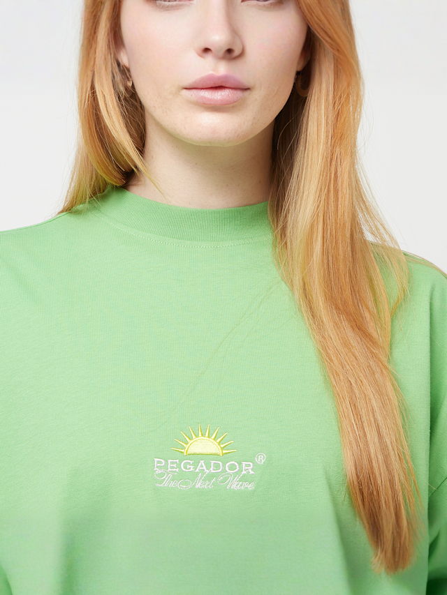 Pegador, Flora Heavy Oversized Tee, groen, Afbeelding 3 van 5
