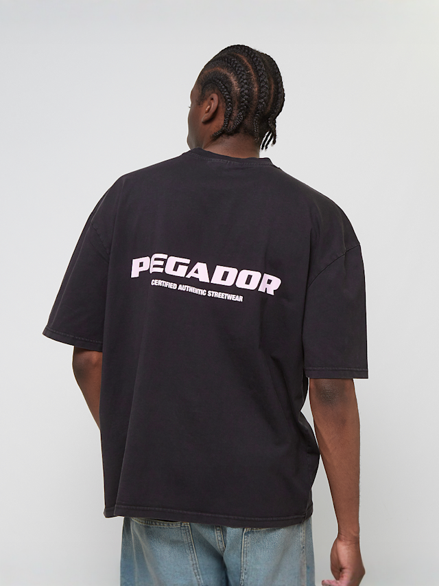 Pegador, Coline Logo Oversized Tee Vintage, zwart, Afbeelding 1 van 5