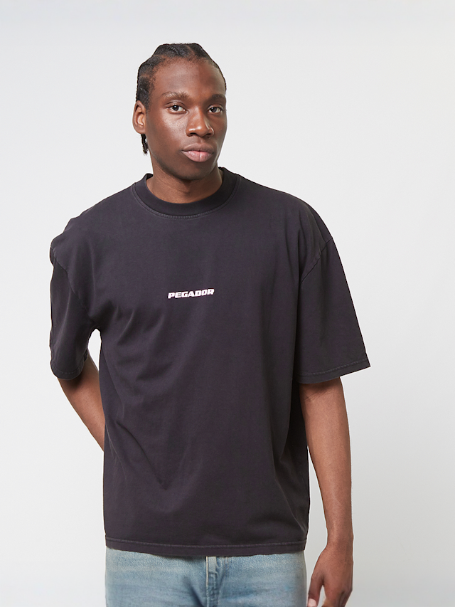 Pegador, Coline Logo Oversized Tee Vintage, black, Image 2 of 5