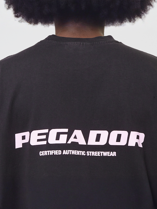 Pegador, Coline Logo Oversized Tee Vintage, czarny, Obraz 4 z 5