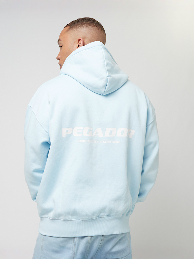 Pegador, Colne Logo Oversized Sweat Jacket, blue, Image 1 of 5