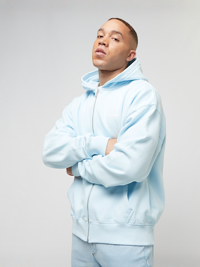 Pegador, Colne Logo Oversized Sweat Jacket, blue, Image 2 of 5