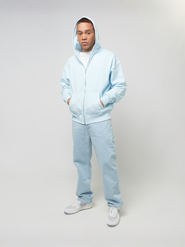 Pegador, Colne Logo Oversized Sweat Jacket, blue, Image 5 of 5