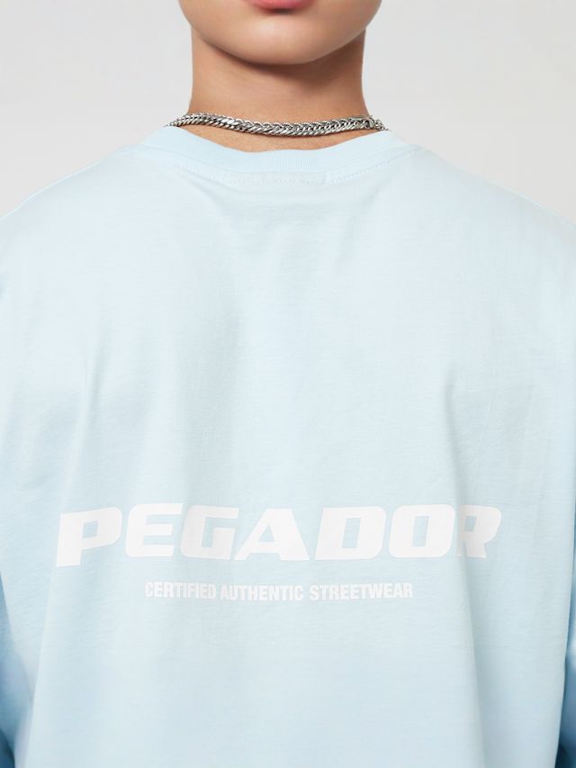 Pegador, Colne Logo Oversized Tee, blue, Image 4 of 5